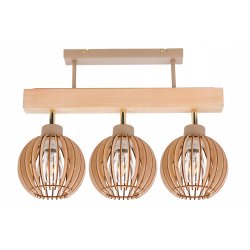 LAMPA drewniana belka sufitowa ŻYRANDOL PLAFON LOFT KASZMIR na 3x KLOSZ E27
