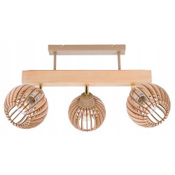 LAMPA drewniana belka sufitowa ŻYRANDOL PLAFON LOFT KASZMIR na 3x KLOSZ E27