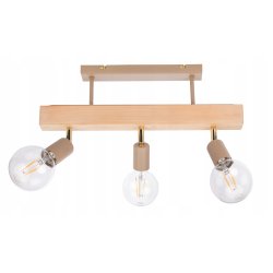 LAMPA drewniana belka wisząca sufitowa ŻYRANDOL PLAFON LOFT KASZMIR 3x E27
