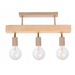 LAMPA drewniana belka wisząca sufitowa ŻYRANDOL PLAFON LOFT KASZMIR 3x E27