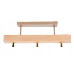 LAMPA drewniana belka wisząca sufitowa ŻYRANDOL PLAFON LOFT KASZMIR 3x E27