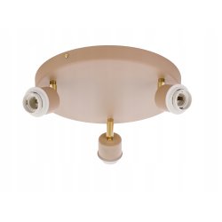 LAMPA WISZĄCA SUFITOWA PLAFON ŻYRANDOL RUCH 3x E27 KASZMIR beż klosz DREWNO