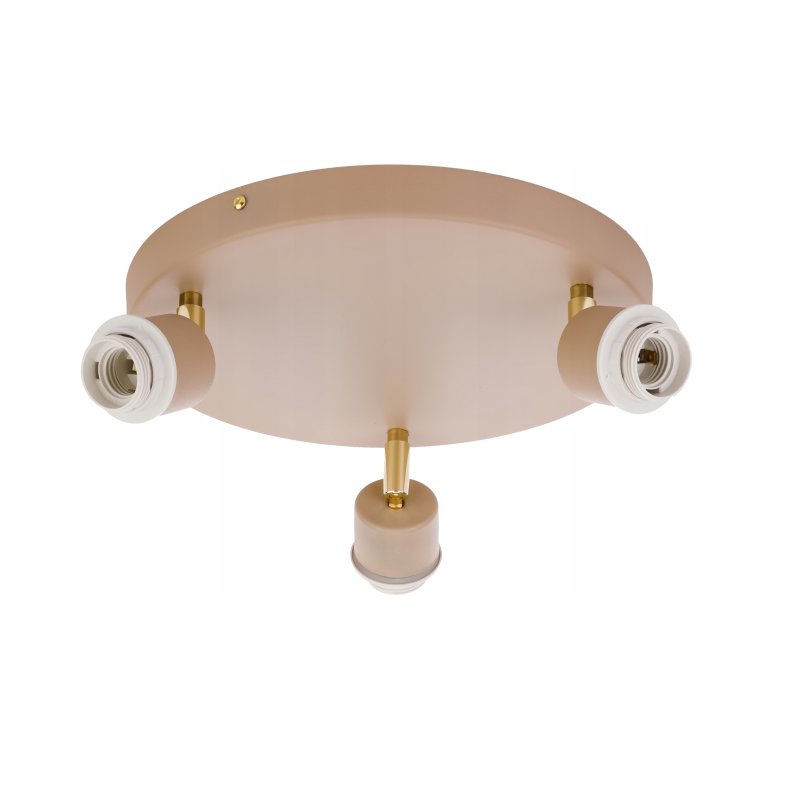 LAMPA WISZĄCA SUFITOWA PLAFON ŻYRANDOL RUCH 3x E27 KASZMIR beż klosz DREWNO