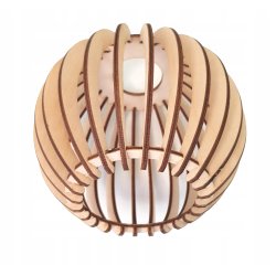 LAMPA WISZĄCA SUFITOWA PLAFON ŻYRANDOL RUCH 3x E27 KASZMIR beż klosz DREWNO
