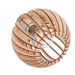 LAMPA WISZĄCA SUFITOWA PLAFON ŻYRANDOL RUCH 3x E27 KASZMIR beż klosz DREWNO