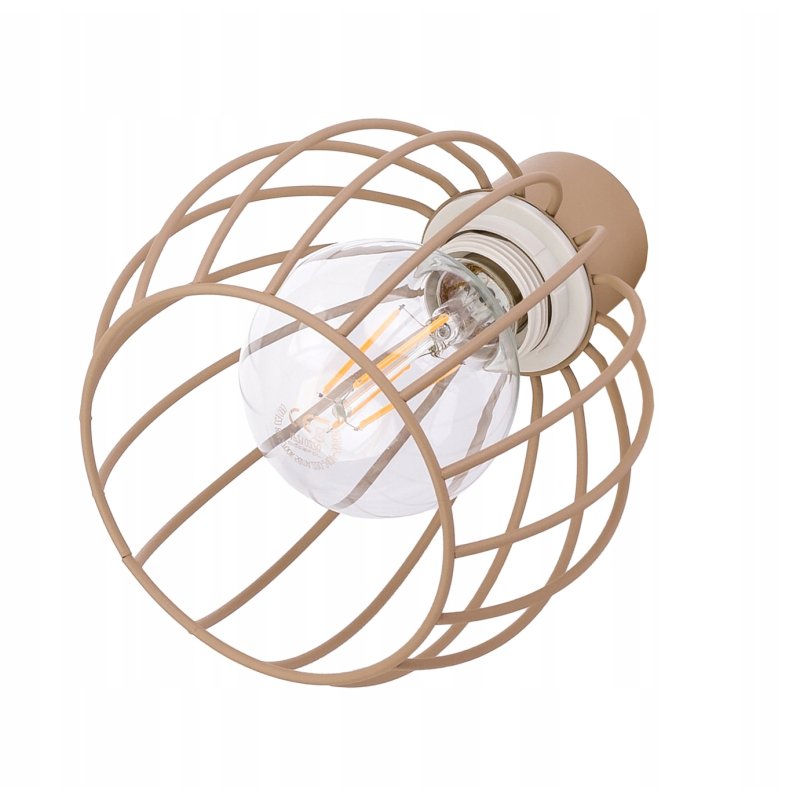 LAMPA sufitowa KINKIET ścienny regulowany E27 drut KULA KASZMIR beż ecru