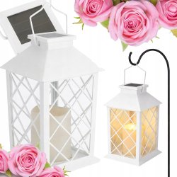 LAMPION SOLARNY DEKORACYJNY LATARENKA ze ŚWIECZKĄ LED świeca ZNICZ