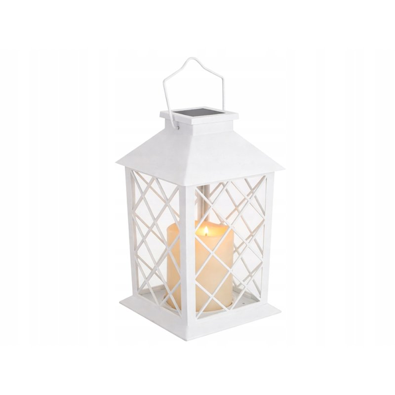 LAMPION SOLARNY DEKORACYJNY LATARENKA ze ŚWIECZKĄ LED świeca ZNICZ