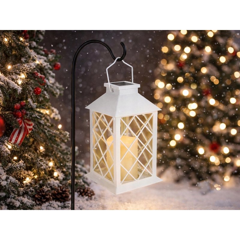 LAMPION SOLARNY DEKORACYJNY LATARENKA ze ŚWIECZKĄ LED świeca ZNICZ