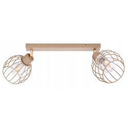 LAMPA WISZĄCA SUFITOWA PLAFON ŻYRANDOL RUCH KULA 2x E27 KASZMIR beż ecru