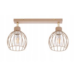 LAMPA WISZĄCA SUFITOWA PLAFON ŻYRANDOL RUCH KULA 2x E27 KASZMIR beż ecru