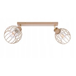 LAMPA WISZĄCA SUFITOWA PLAFON ŻYRANDOL RUCH KULA 2x E27 KASZMIR beż ecru