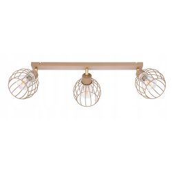 LAMPA WISZĄCA SUFITOWA PLAFON ŻYRANDOL RUCH KULA 3x E27 KASZMIR beż ecru