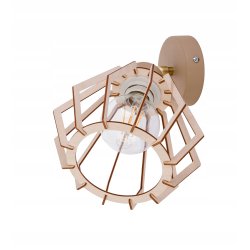 LAMPA sufitowa KINKIET ścienny regulowany E27 KASZMIR beż ecru klosz DREWNO