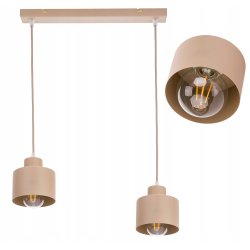 LAMPA WISZĄCA ZWIS ŻYRANDOL SUFITOWY klosz KUBEK E27 KASZMIR beż ecru beige