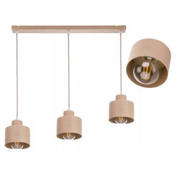 LAMPA WISZĄCA ZWIS ŻYRANDOL SUFITOWY klosz KUBEK E27 KASZMIR beż ecru beige