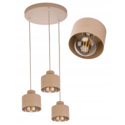 LAMPA WISZĄCA ZWIS ŻYRANDOL SUFITOWY klosz KUBEK E27 KASZMIR beż ecru beige