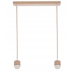 LAMPA WISZACA sufitowa zwis żyrandol E27 KASZMIR beż ecru klosz KULA biała