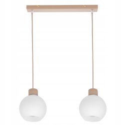 LAMPA WISZACA sufitowa zwis żyrandol E27 KASZMIR beż ecru klosz KULA biała