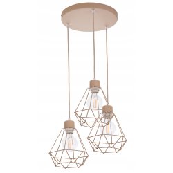 LAMPA WISZĄCA ZWIS ŻYRANDOL SUFITOWY klosz DIAMENT na E27 KASZMIR beż ecru