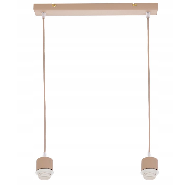 LAMPA WISZĄCA ZWIS ŻYRANDOL SUFITOWY klosz KULA na 2x E27 KASZMIR beż ecru