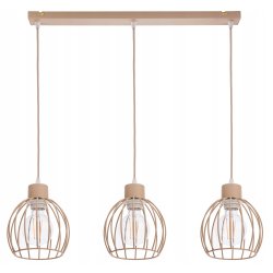 LAMPA WISZĄCA ZWIS ŻYRANDOL SUFITOWY klosz KULA na 3x E27 KASZMIR beż ecru