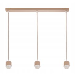 LAMPA WISZACA sufitowa zwis żyrandol E27 KASZMIR beż ecru klosz KULA drewno