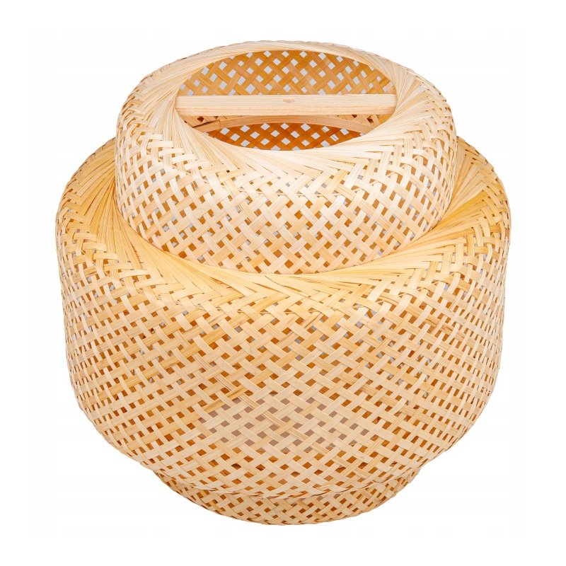 Lampa sufitowa wisząca ZWIS klosz pleciony BOHO jasne drewno na E27 136cm