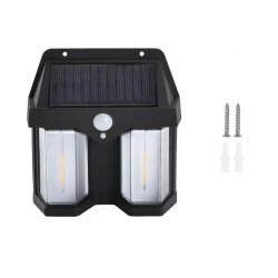 KINKIET SOLARNY Lampka ścienna SOLARNA podwójny Filament LED ciepły z PIR