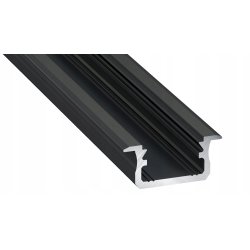 PROFIL ALUMINIOWY WPUSZCZANY typB CZARNY do LED 2m