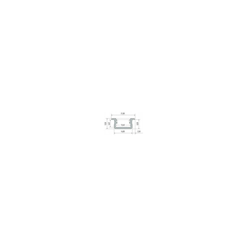PROFIL ALUMINIOWY WPUSZCZANY typB CZARNY do LED 2m