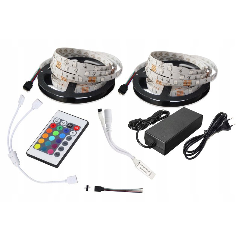 Taśma LED ZESTAW 150RGB 10m 5050 pilot 24 zasilacz