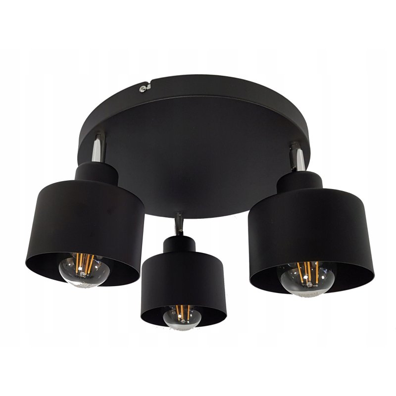 LAMPA PLAFON ŻYRANDOL LED regulowany KUBEK CZARNY