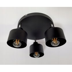 LAMPA PLAFON ŻYRANDOL LED regulowany KUBEK CZARNY