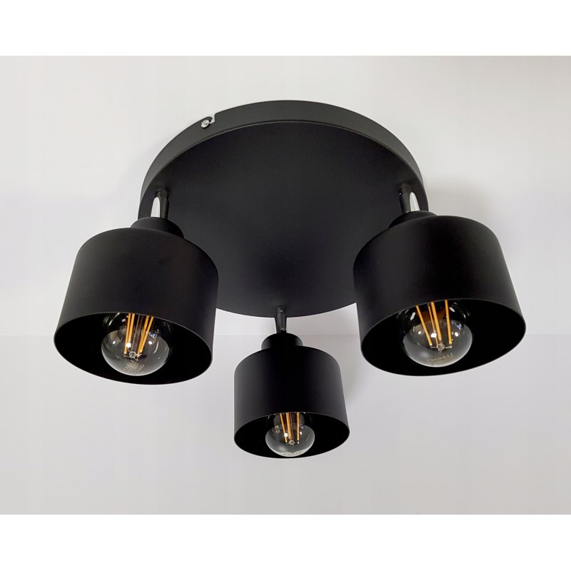 LAMPA PLAFON ŻYRANDOL LED regulowany KUBEK CZARNY