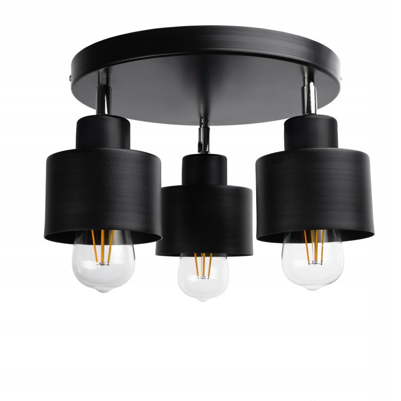 LAMPA PLAFON ŻYRANDOL LED regulowany KUBEK CZARNY