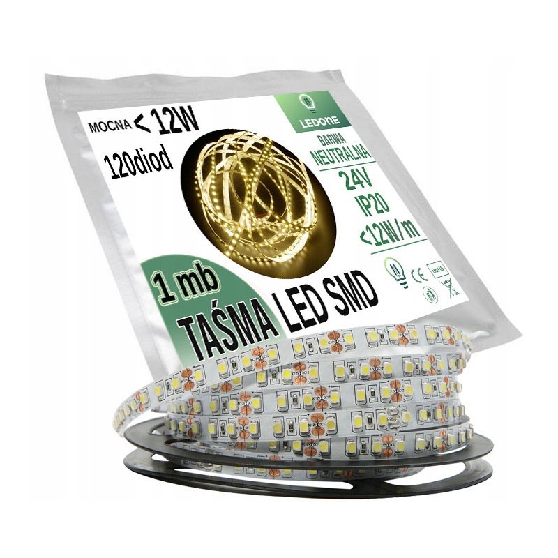 MOCNA Taśma LED PREMIUM 24V 600 IP20 NEUTRALNA 1m