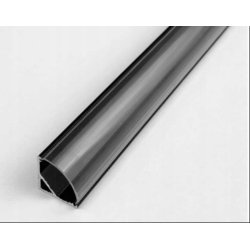 Zestaw 2mb Profil aluminiowy NAROŻNY czarny Szeroki kąt Klosz czarny