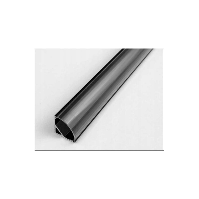 Zestaw 2mb Profil aluminiowy NAROŻNY czarny Szeroki kąt Klosz czarny