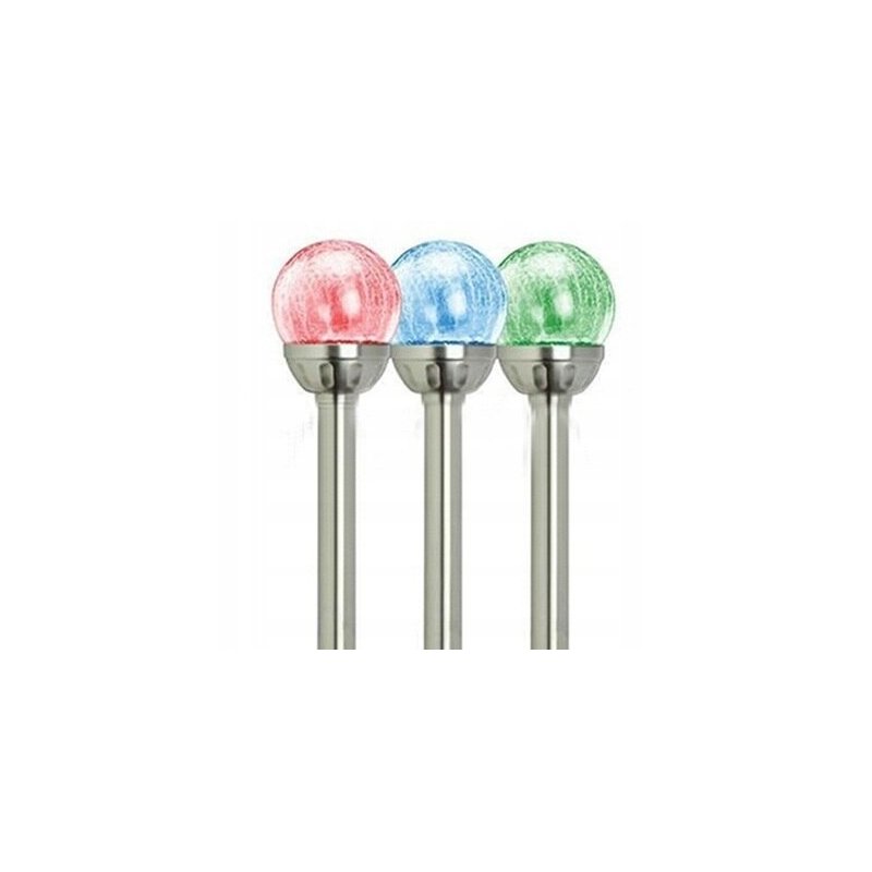 Lampka ogrodowa SOLARNA KULA szkło wbijana LED RGB