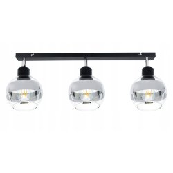 LAMPA sufitowa PLAFON ŻYRANDOL regulowana na E27 KULA szklana clear chrom