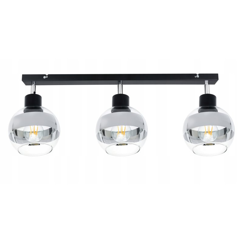 LAMPA sufitowa PLAFON ŻYRANDOL regulowana na E27 KULA szklana clear chrom