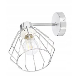 LAMPA KINKIET ścienny stały loft drut na E27 chrom