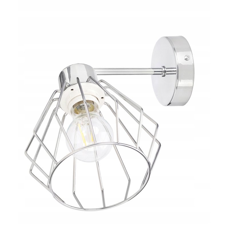 LAMPA KINKIET ścienny stały loft drut na E27 chrom
