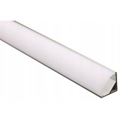 1mb Profil aluminiowy NAROŻNY SREBRNY Szeroki kąt + Klosz mleczny