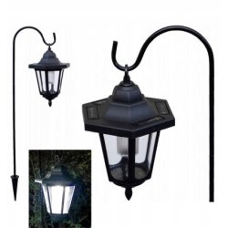 Lampka ogrodowa SOLARNA RETRO lampa wbijana LED latarenka wisząca ZIMNA