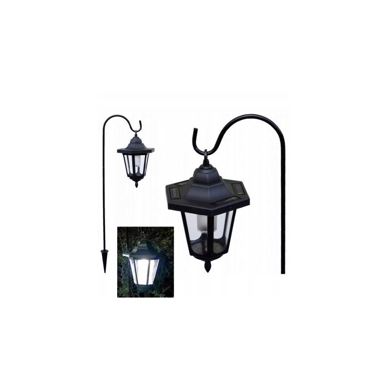 Lampka ogrodowa SOLARNA RETRO lampa wbijana LED latarenka wisząca ZIMNA