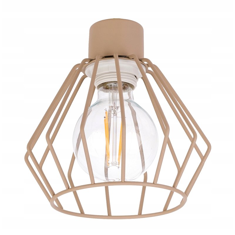 LAMPA WISZĄCA ZWIS ŻYRANDOL SUFITOWY klosz BRYLANT na E27 KASZMIR beż ecru