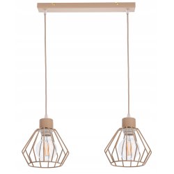 LAMPA WISZĄCA ZWIS ŻYRANDOL SUFITOWY klosz BRYLANT na E27 KASZMIR beż ecru