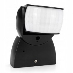 Czujnik ruchu Czujka zmierzchu sensor PIR natynk CZARNY naścienny na 230V